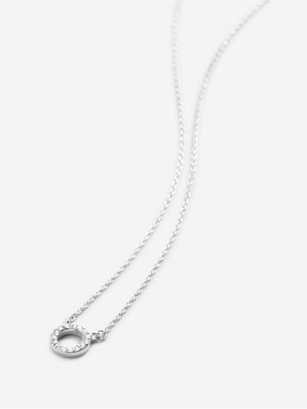 NWT Bryan Anthonys “Family” necklace silver clear CZ pendant. Length:16”-18”.
